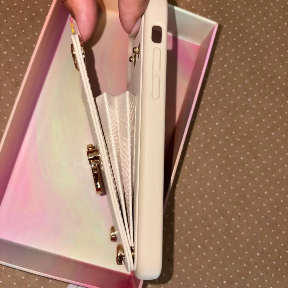 Lameeku Wallet Case Compatible with iPhone 12 Pro Beige